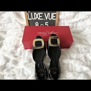 Roger Vivier Paris Chips Ballerinas black Patent Leather Flats size 39